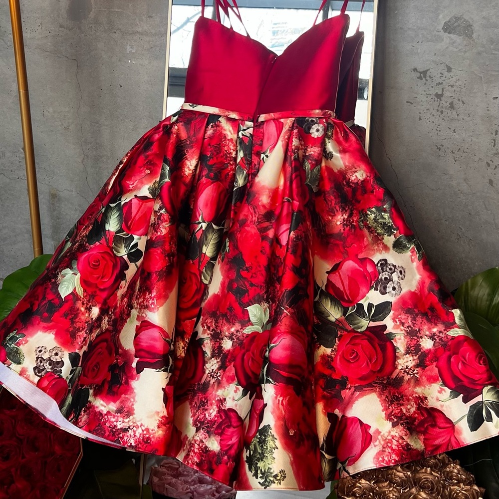 🌹 ROMANTIC RED ROSE DRESS - Picture 2 of 8